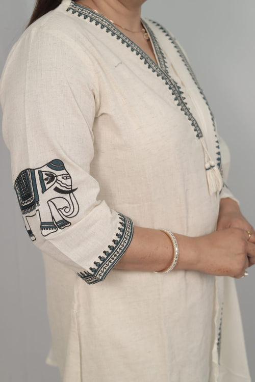 A line-Cotton linen Blended- Off white